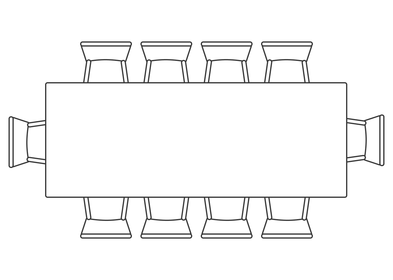 Стол-книжка, прямоугольный, 10 мест, с торцевыми